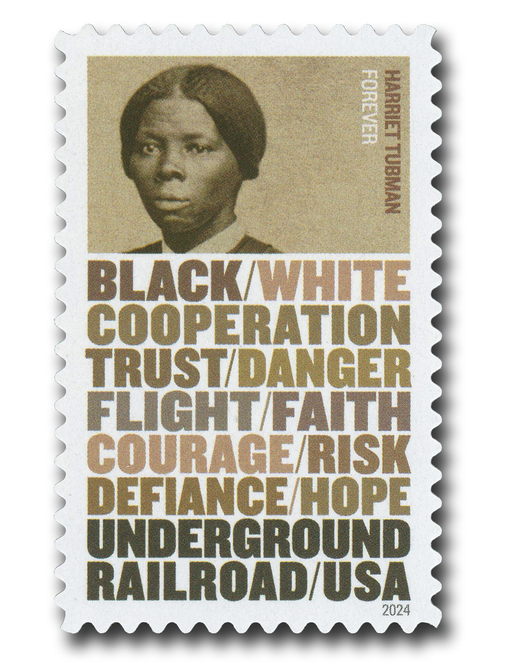 ●ONE BRILLIANT● HarrietOB443Black Harriet-OB443-Black 5834 - 2024 First-Class Forever Stamp - Harriet Tubman