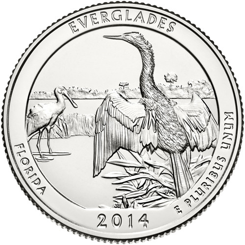 CNFLEP25P - 2014 Everglades National Park Quarter, P Mint - Mystic