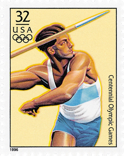 3068a - 1996 32c Olympic Games: Decathlon - Mystic Stamp Company