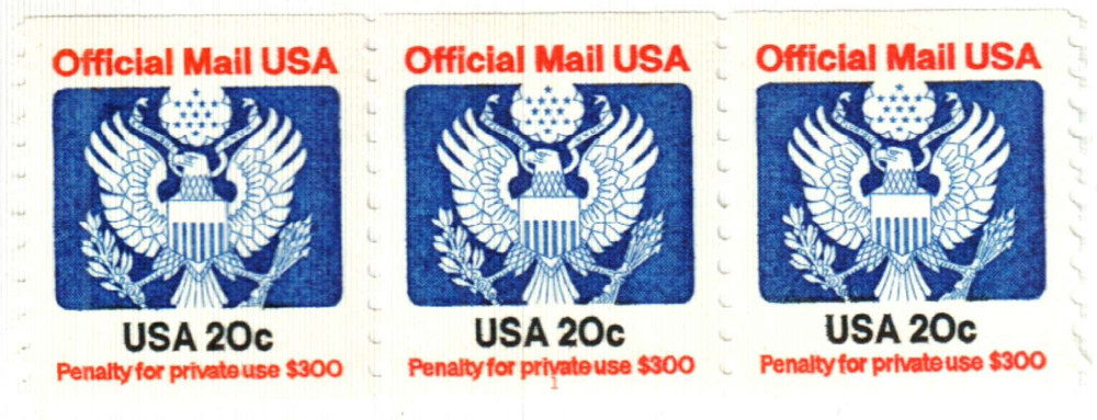 O135 - 1983 20c Red, Blue & Black, Official Mail, Perf. 10