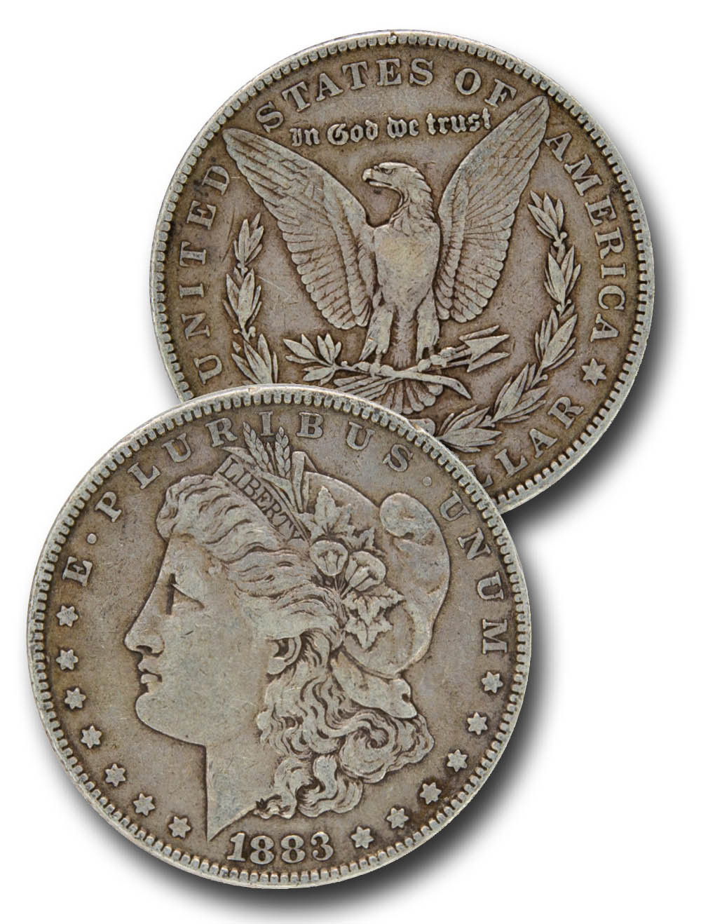 コ*ア様 モーガン銀貨 1883年と1921年セット CW-883 - 1883 Morgan Silver Dollar - Mystic Stamp Company