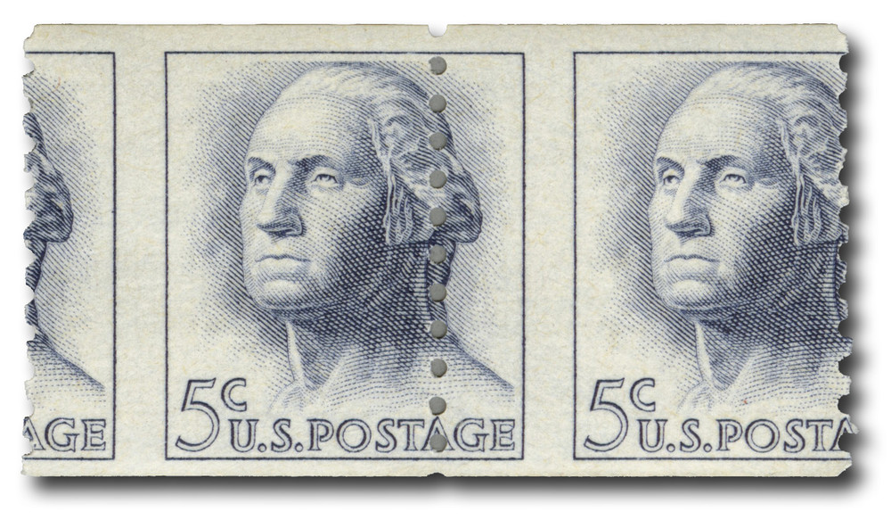 1229 - 1962 5c George Washington, Rotary Coil, Vertical Perf 10