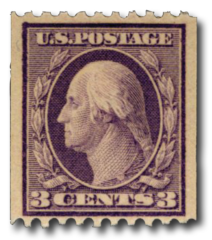 489 - 1917 3c Washington, Violet, Unatermarked, Type I, Perf. 10