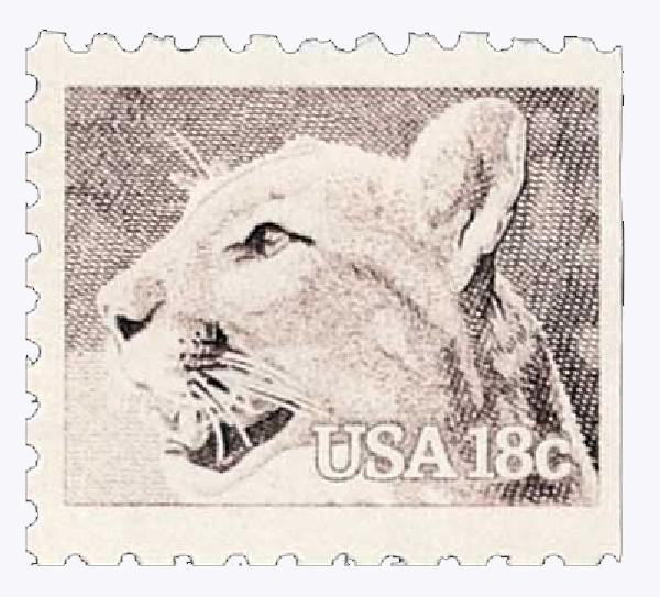 1881 - 1981 18c Wildlife of America: Puma - Mystic Stamp Company