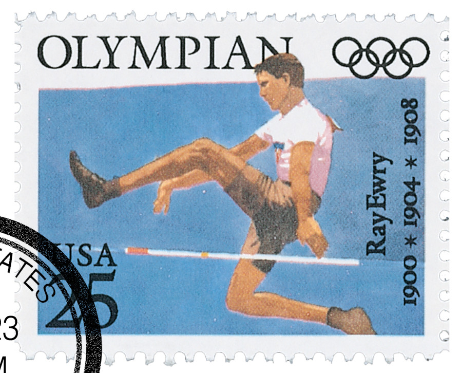 2497 - 1990 25c Olympians: Ray Ewry - Mystic Stamp Company