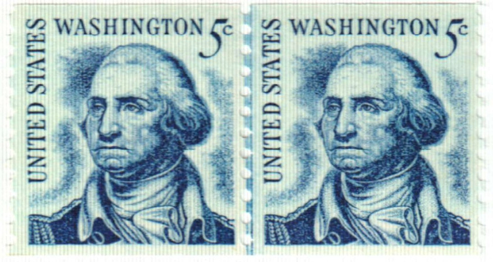 1304 - 1966 5c Prominent Americans: George Washington, Vertical