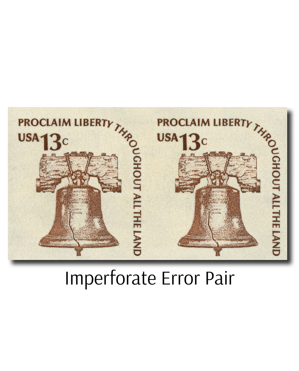 1618b - 1975 13c Americana Series: Liberty Bell, Imperf. Error