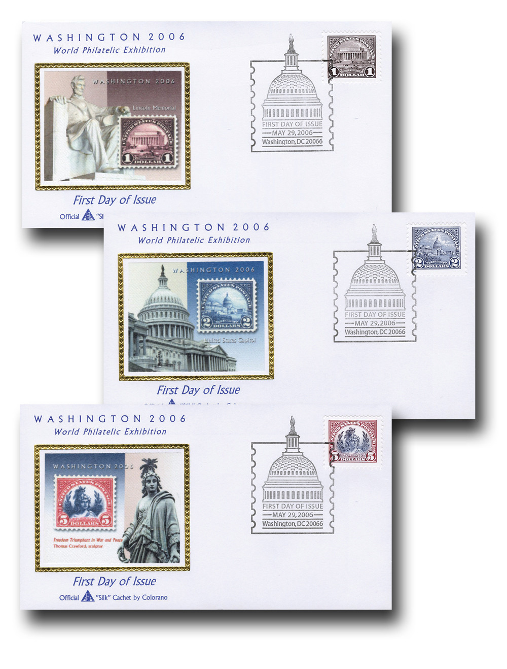 4075 - 2006 $1, $2, $5 Washington Philatelic Exhibition, Souvenir