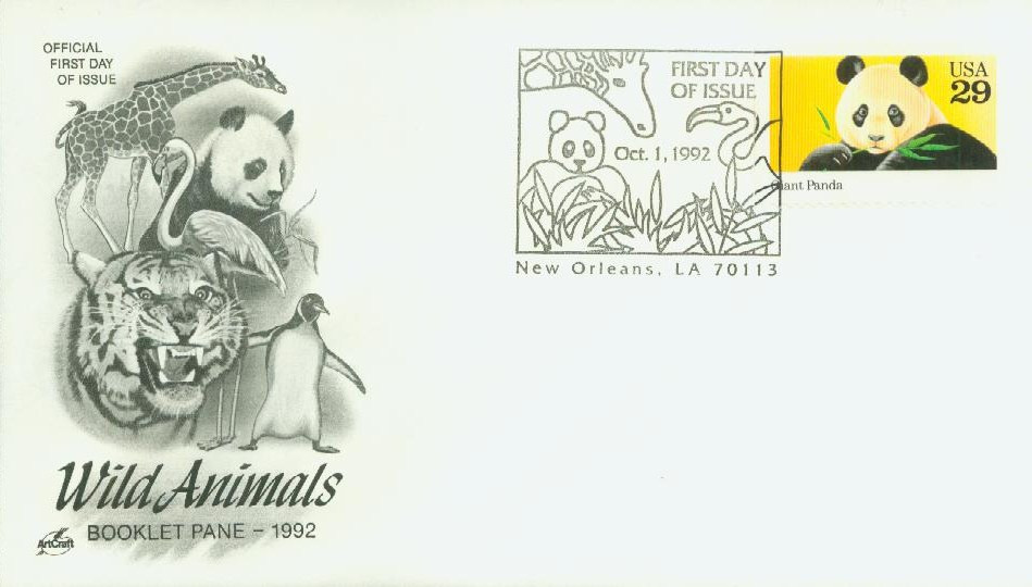2706 - 1992 29c Wild Animals: Giant Panda - Mystic Stamp Company