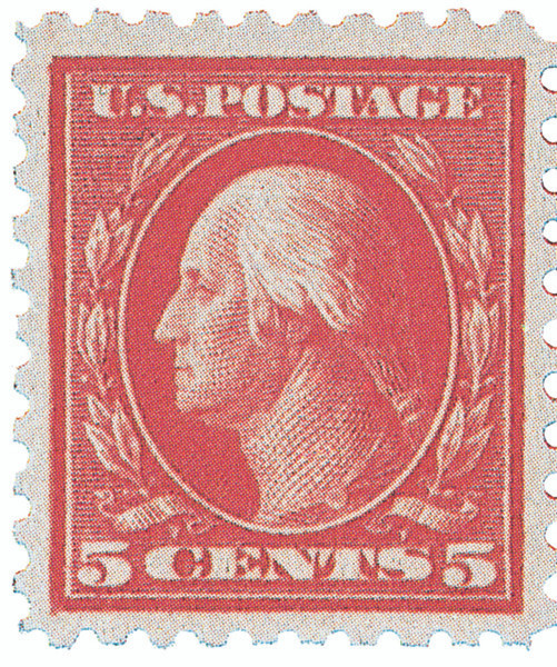 **確認用♡** 467 - 1916 5c Washington, Carmine, Unwatermarked, Perf. 10, Color