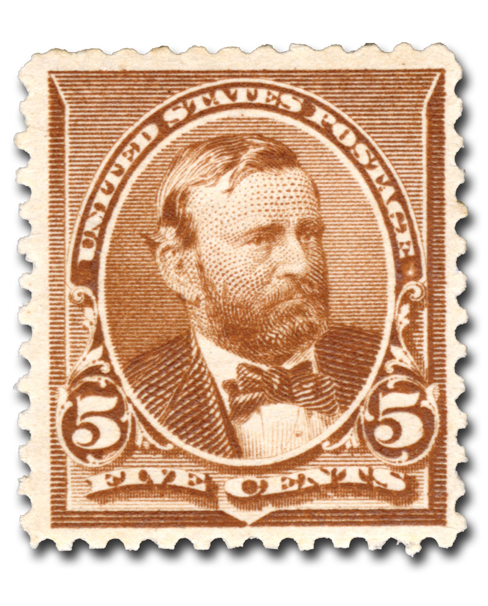 【見本字入り切手】新小判　赤茶50銭　明治21年　1888年　糊なし 223 - 1890 5c Ulysses S. Grant, Chocolate - Mystic Stamp Company