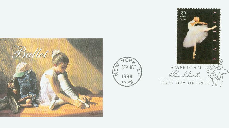 3237 - 1998 32c Ballet - Mystic Stamp Company