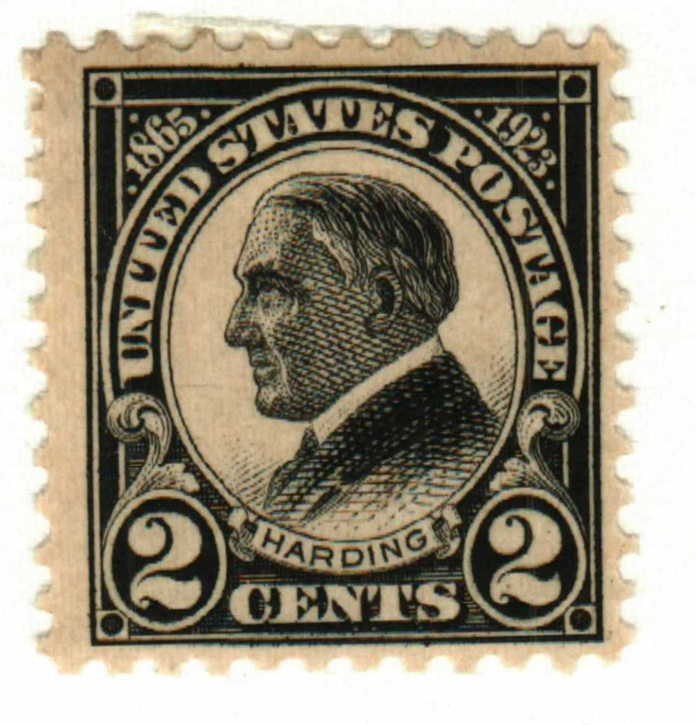 610 - 1923 2c Warren G. Harding, Black, Perf. 11 - Mystic Stamp