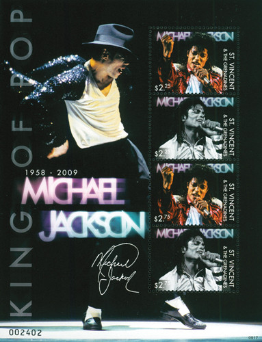 M10430 - 2009 St. Vincent Michael Jackson 4v Mint - Mystic Stamp