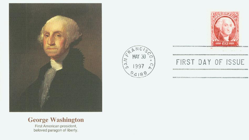 3140a - 1997 60c Pacific '97: George Washington, Single from Pane