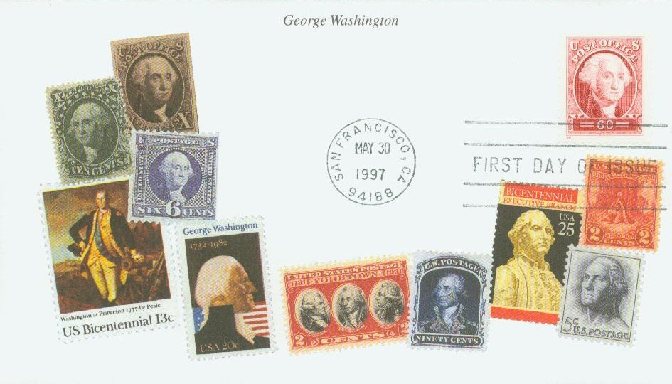 3140a - 1997 60c Pacific '97: George Washington, Single from Pane