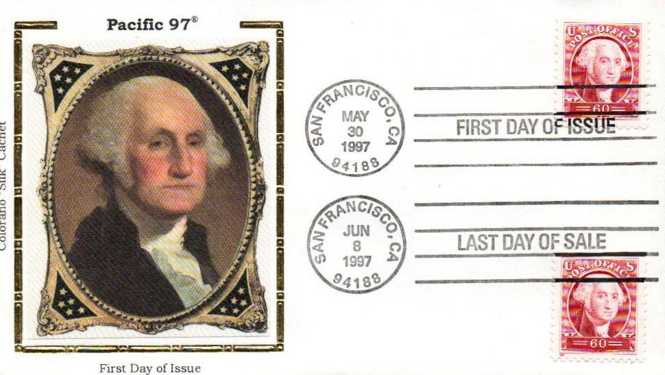 3140a - 1997 60c Pacific '97: George Washington, Single from Pane