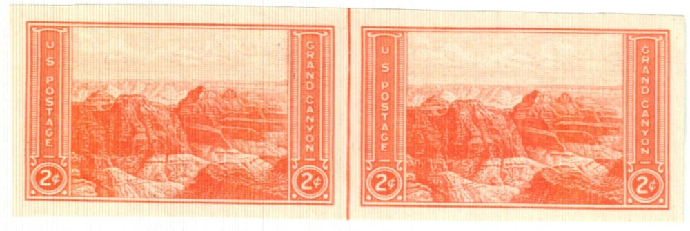 757 - 1935 2c Grand Canyon, Arizona, Red, Imperf. - Mystic Stamp