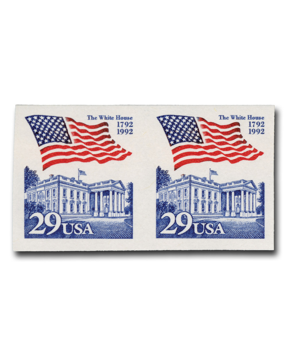 2609a - 1992 29c Flag Over White House, Imperf. Error