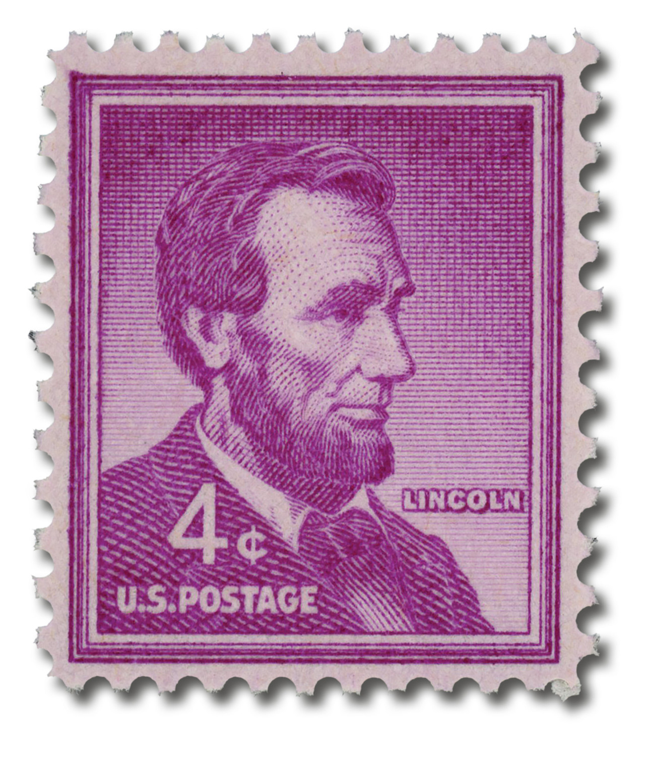 1036 1954 4c Liberty Series Abraham Lincoln Mystic Stamp Company