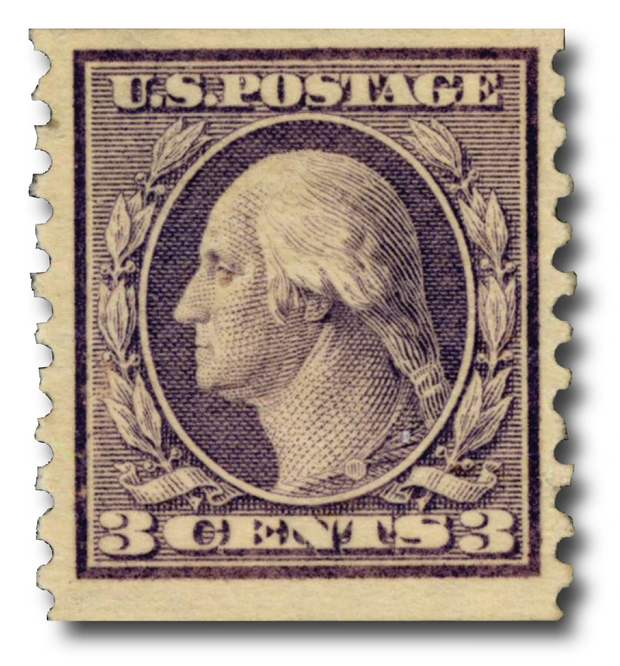 Watermark Single Line 449 - 1915 2c Washington, Red, Single Line Watermark, Type I, Perf. 10 ...