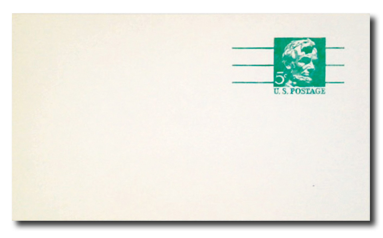 UX55 - 1968 5c Abraham Lincoln, Postal Card - Mystic Stamp Company