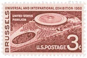 1104 - 1958 3c Brussels Exhibition - Mystic Stamp Company