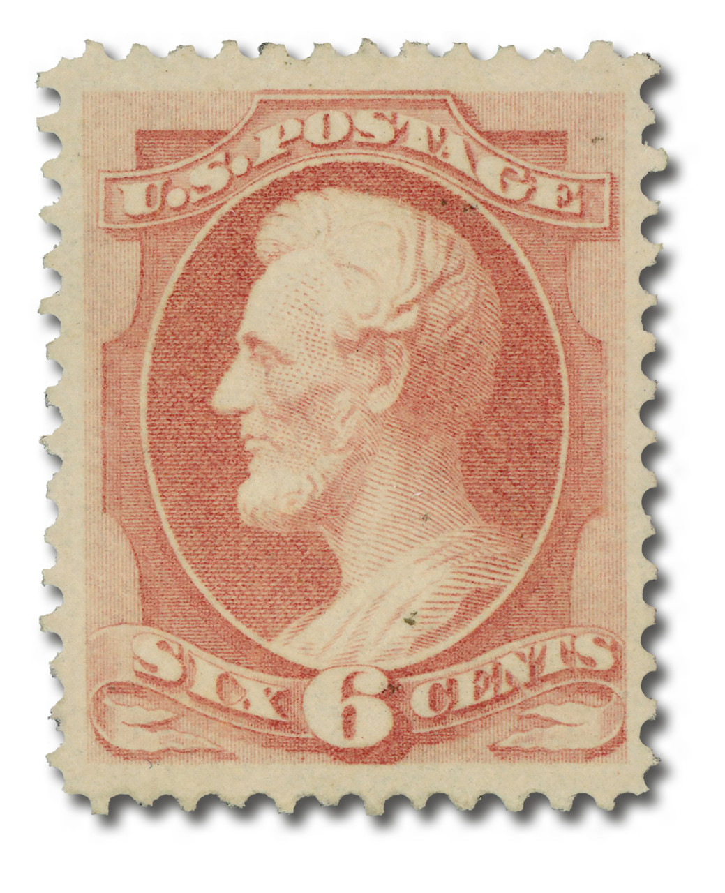 s☆t☆y☆k　Ｃ-167.168 159 - 1873 6c Abraham Lincoln, Dull Pink, Secret Mark, Hard