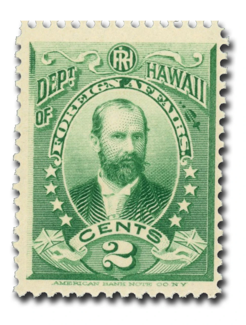 HO1 - 1896 2c Lorrin Andrews Thurston, Green, Hawaii Official