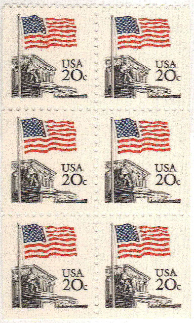 1896a - 1981 20c Flag over Supreme Court, Booklet Pane of 6 Stamps
