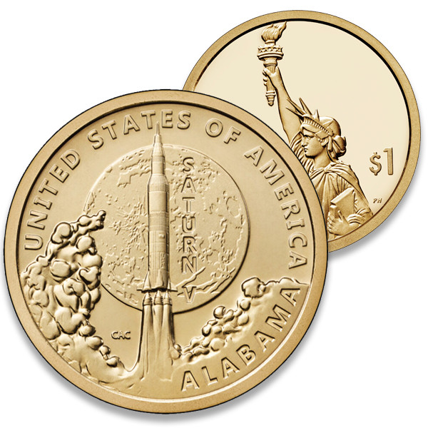 CAI045 - 2024 $1.00 American Innovation - Saturn V Rocket, Alabama
