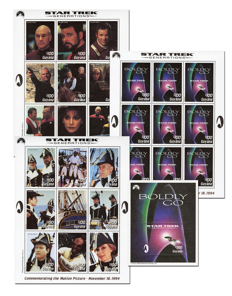 M6221 - 1994 Star Trek Generations, Mint, 3 Sheets and 1 Souvenir