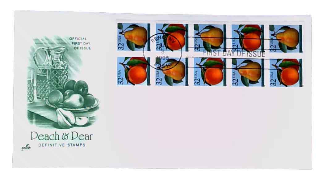 2488a - 1995 32c Flora & Fauna Series: Peaches & Pear, Booklet