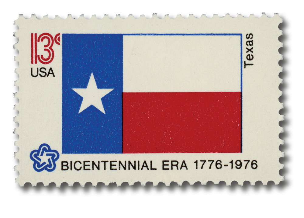 1660 - 1976 13c Bicentennial State Flags: Texas - Mystic Stamp Company