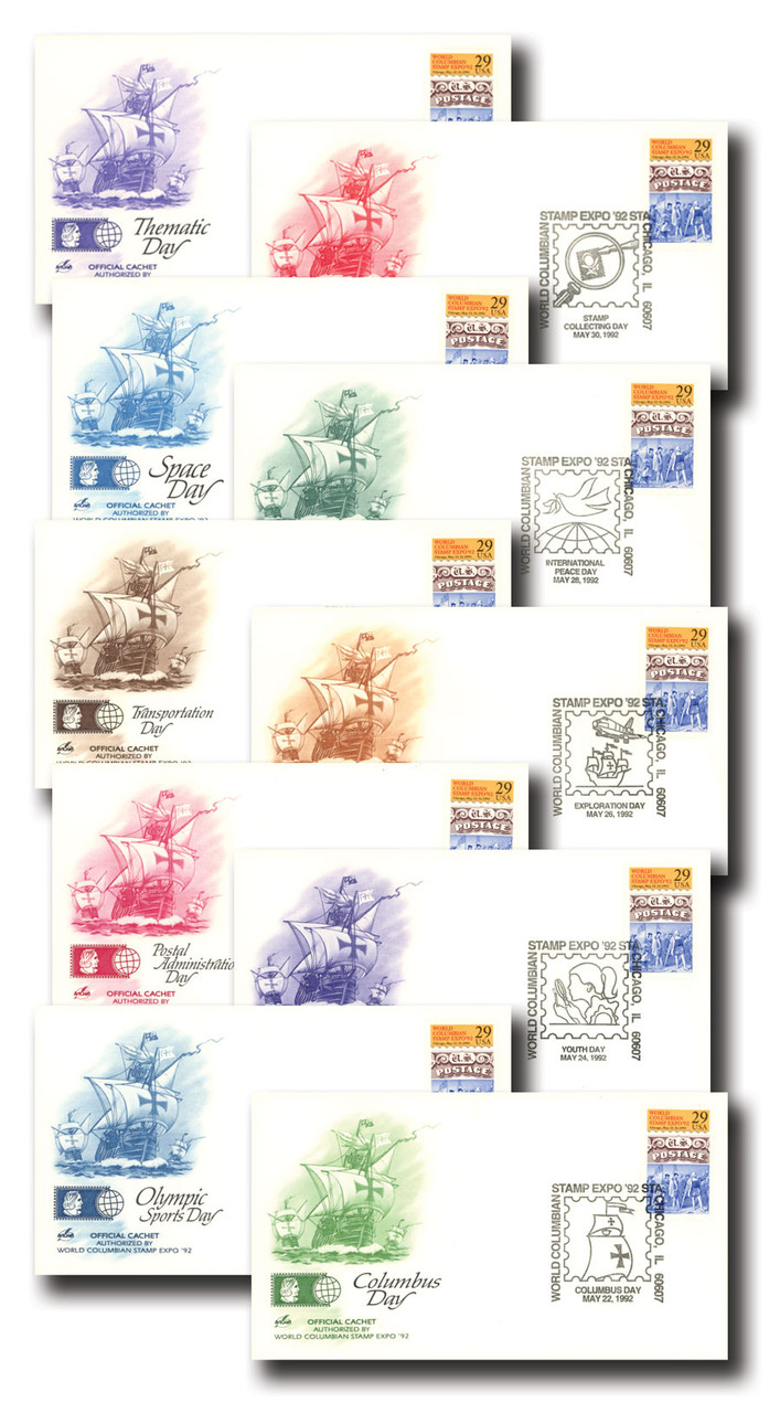 【C92】ハピサム ILLISIONSTA!!! AC216 - 1992 World Columbian Stamp Exposition - Collection of 10