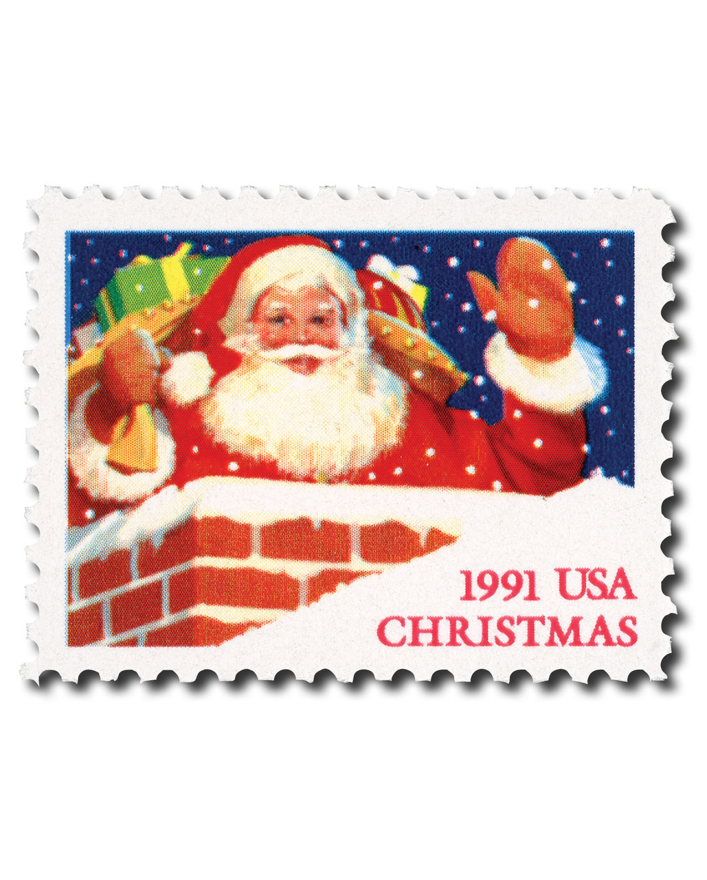 2579 - 1991 29c Santa in Chimney - Mystic Stamp Company