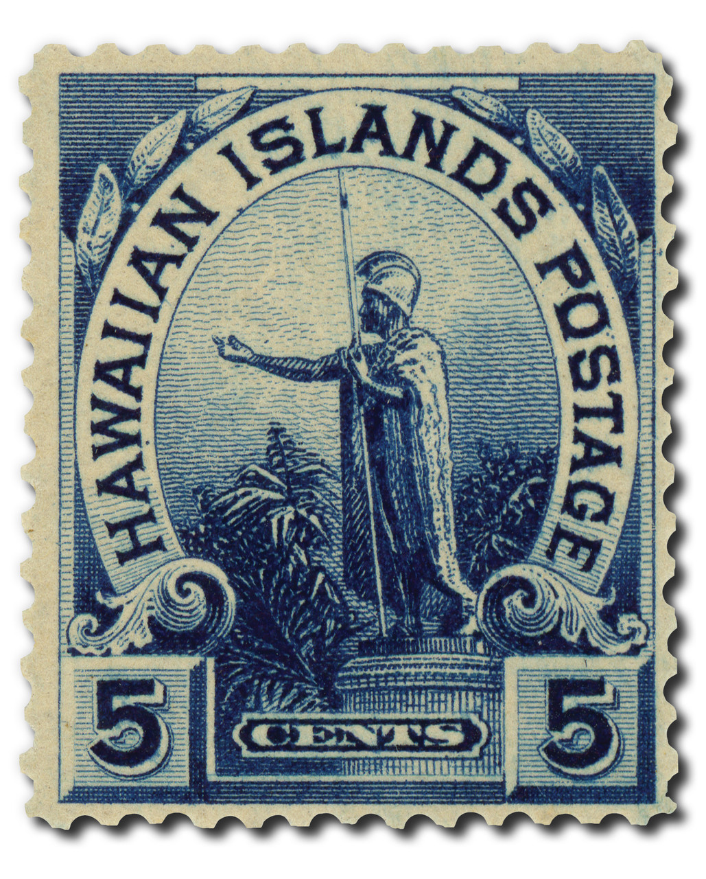 陶器額 H82 - 1899 5c Statue of King Kamehameha I, Blue, Hawaii - Mystic