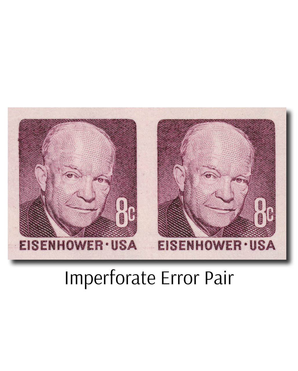 1402a - 1971 8c Dwight D. Eisenhower, Imperf. Error - Mystic