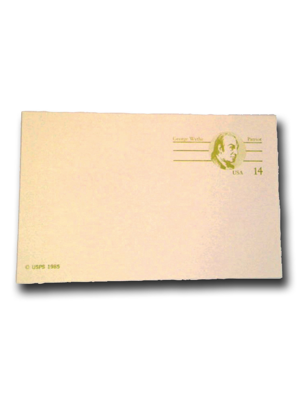UX108 - 1985 14c George Wythe, Postal Card - Mystic Stamp Company
