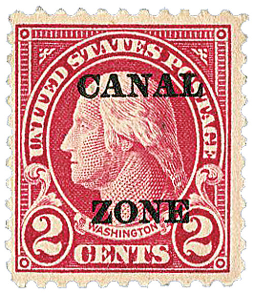 CZ73 - 1924 2c Washington, Carmine, Canal Zone Overprint Type A