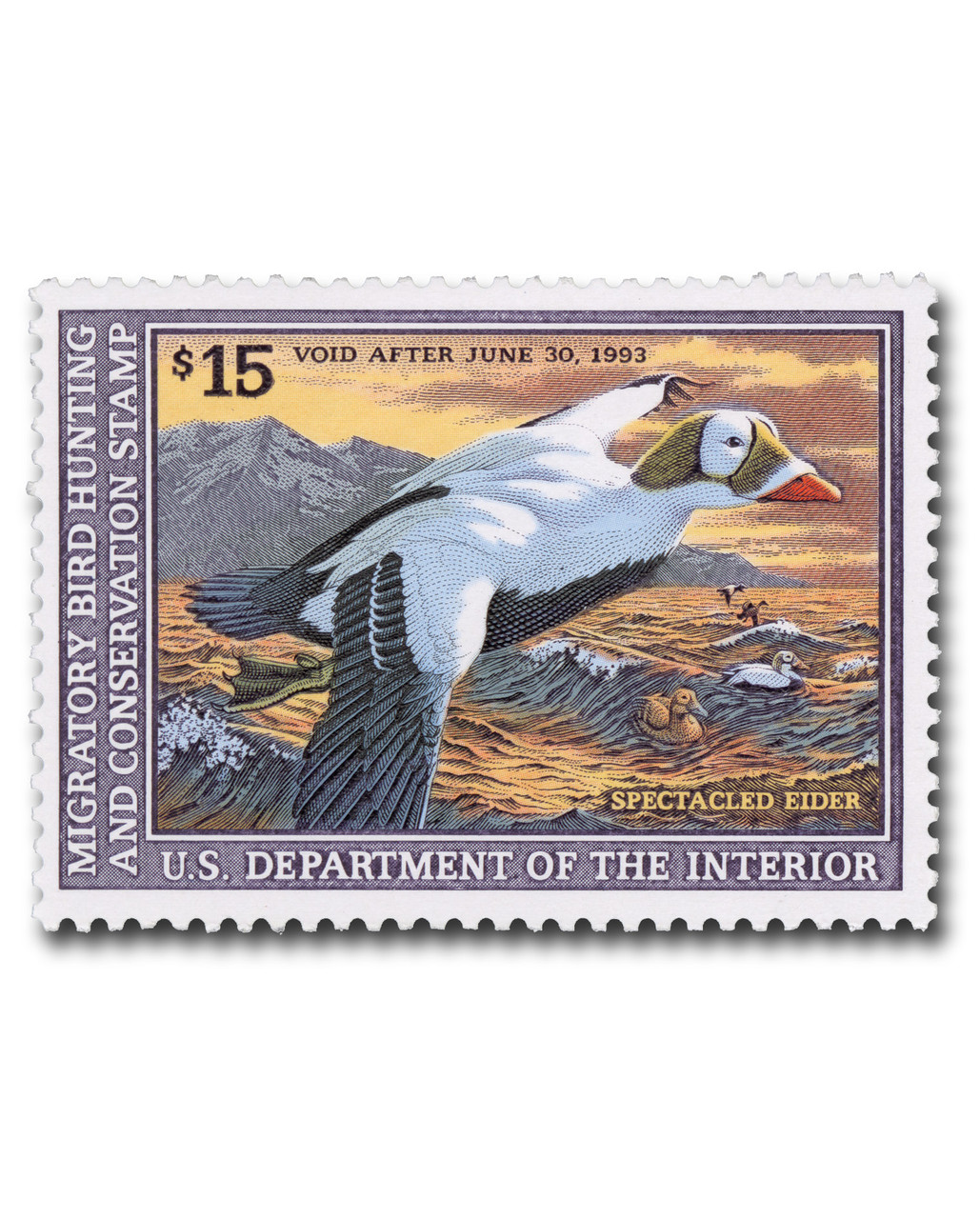 RW59 - 1992 $15.00 Federal Duck Stamp - Spectacled Eider