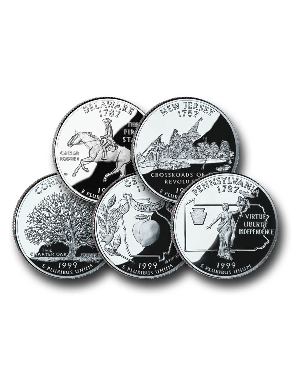 CN199925P - 1999 U.S. Statehood Quarters, P Mint set of 5 - Mystic