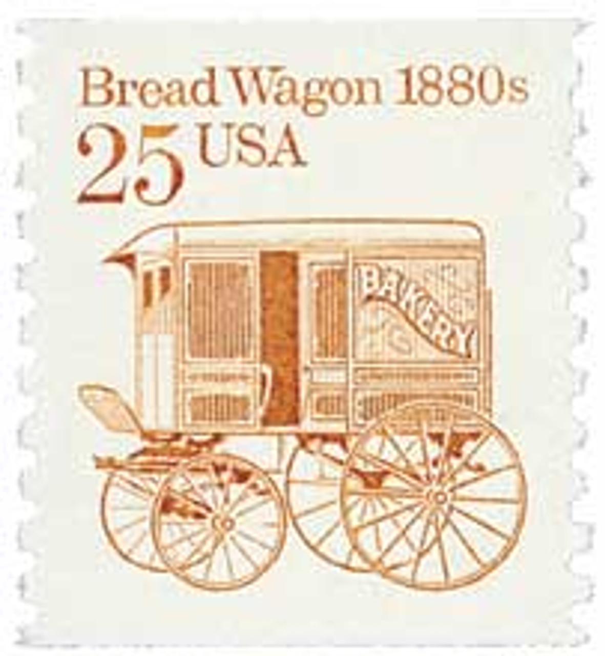 2136 - 1986 25c Transportation Series: 1880s Bread Wagon 2136 - 1986 25c Transportation Series: 1880s Bread Wagon