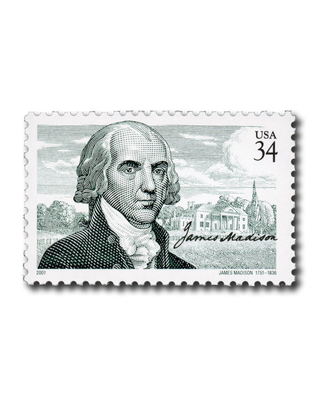 3545 - 2001 34c James Madison - Mystic Stamp Company