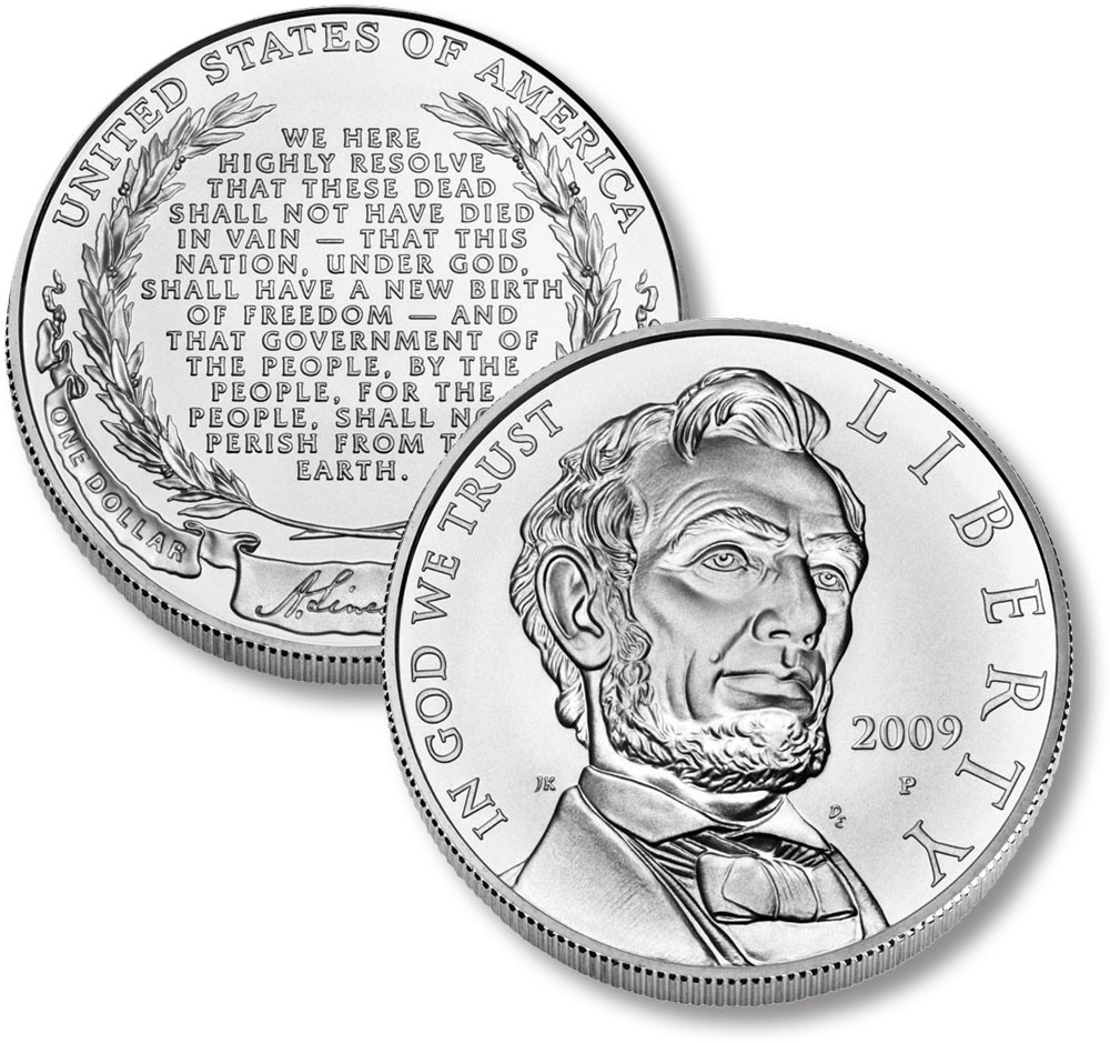 M12122 - 2009 Abraham Lincoln Silver Dollar, Uncirculated - Mystic