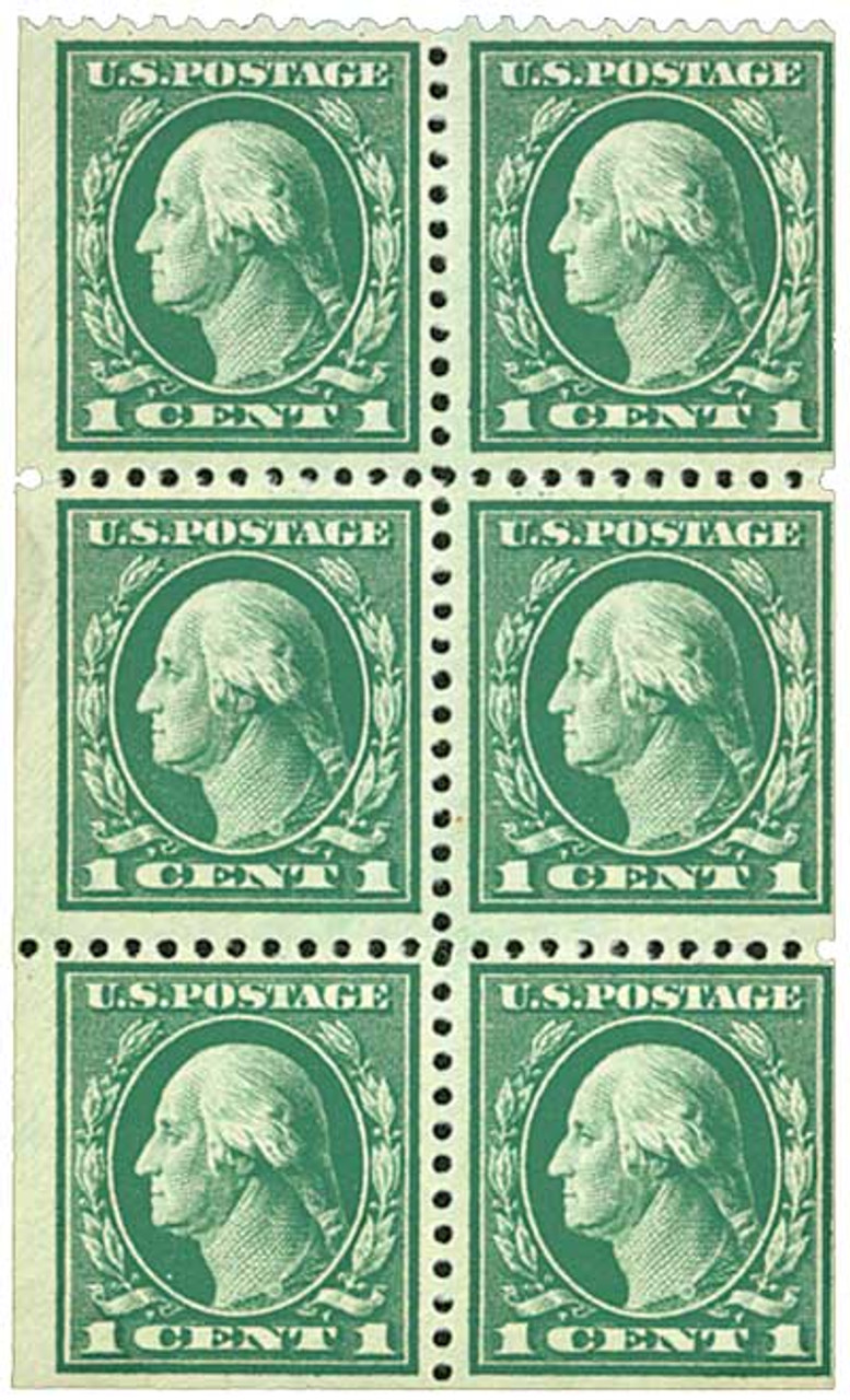 498e - 1917 1c Washington, Green, Unwatermarked, Booklet