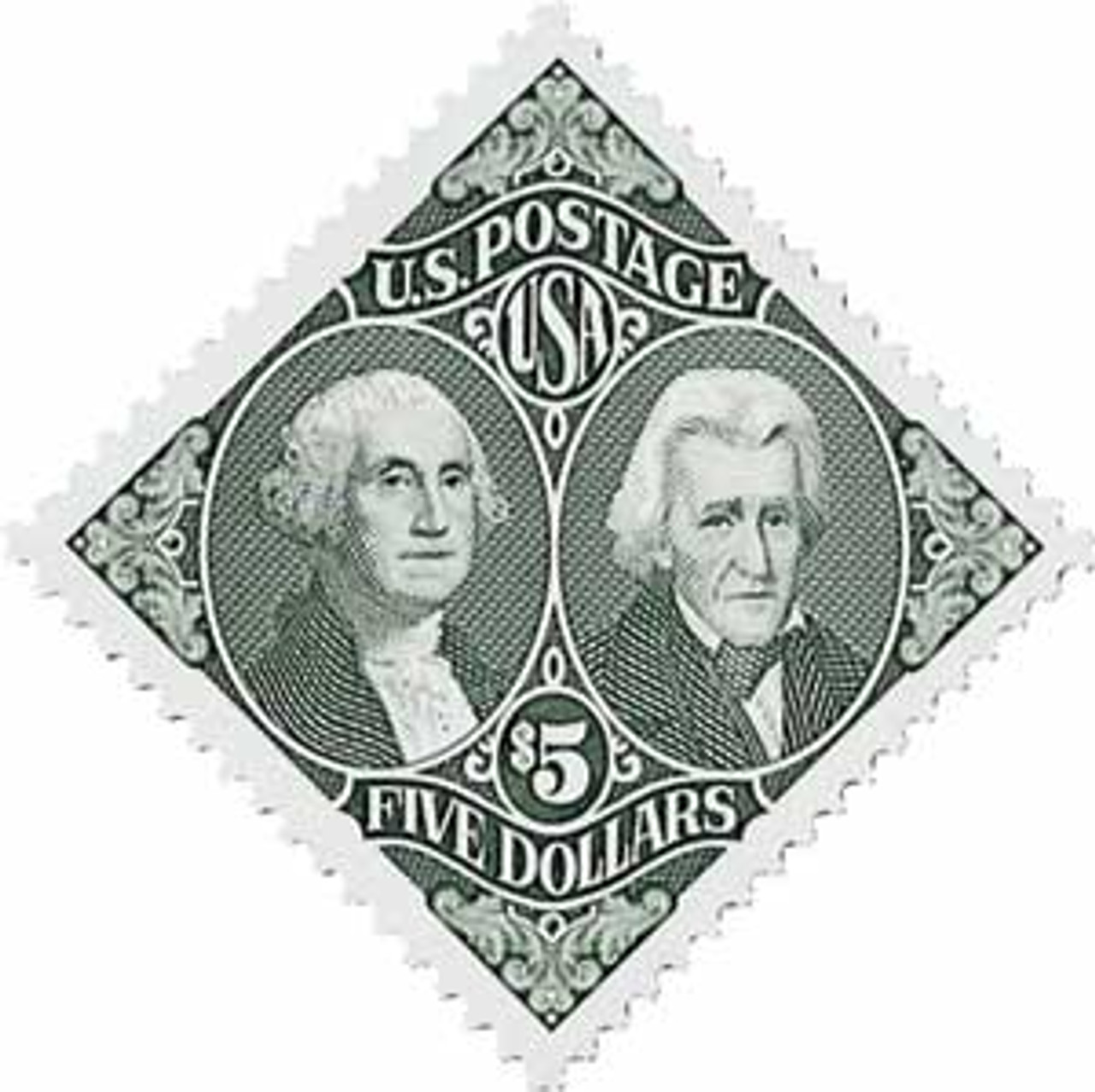 2592 - 1994 $5 Washington and Jackson - Mystic Stamp Company