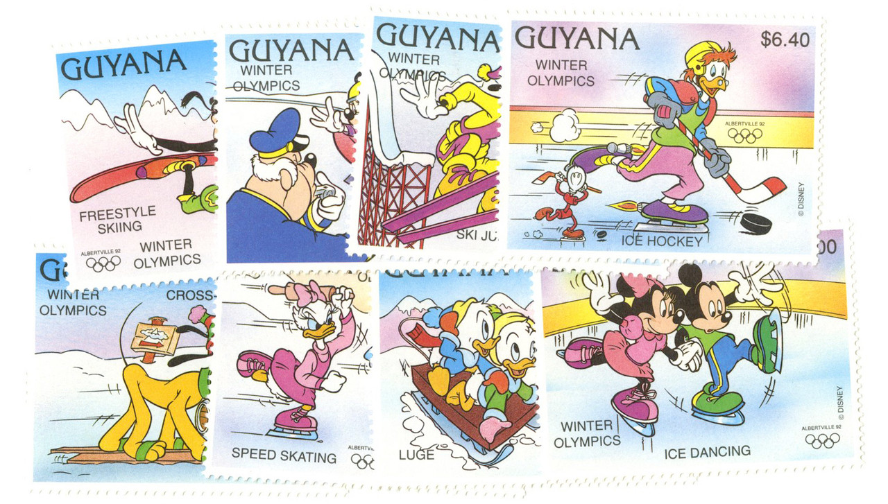 ディズニースタンプアート「Olympics」 MDS139 - 1991 Disney Pals at 92' Albertville Winter Olympics, Mint