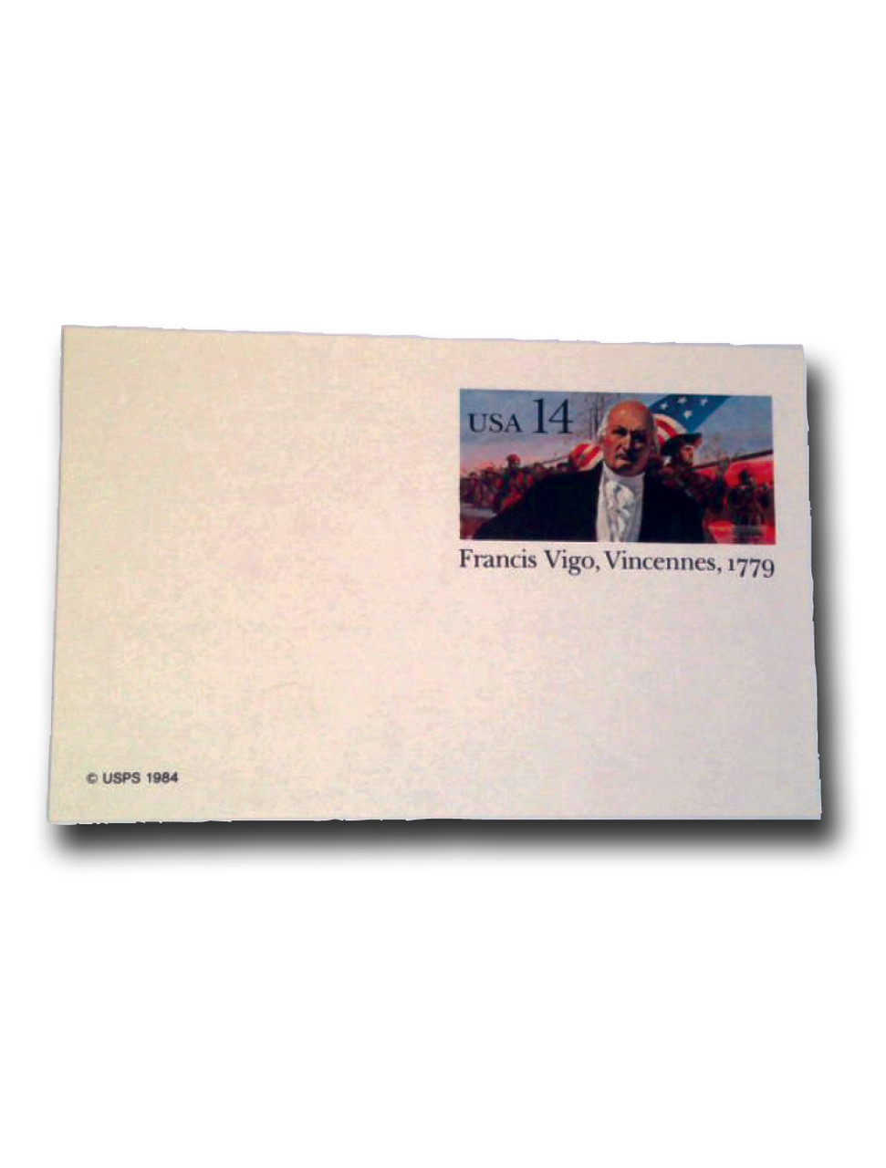 UX111 - 1986 14c Francis Vigo, Postal Card - Mystic Stamp Company