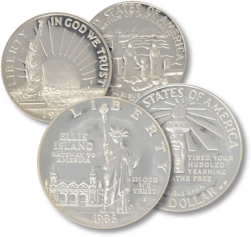 M12003 - 1986 Libery Silver Dollar & Half Dollar, Proof - Mystic